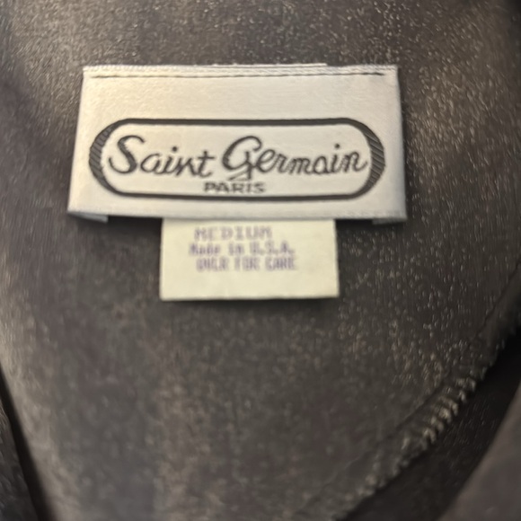 Saint Germaine Vintage Silver Short Sleeve Top Shoulder Pads Sz M Made in the US - Picture 4 of 5